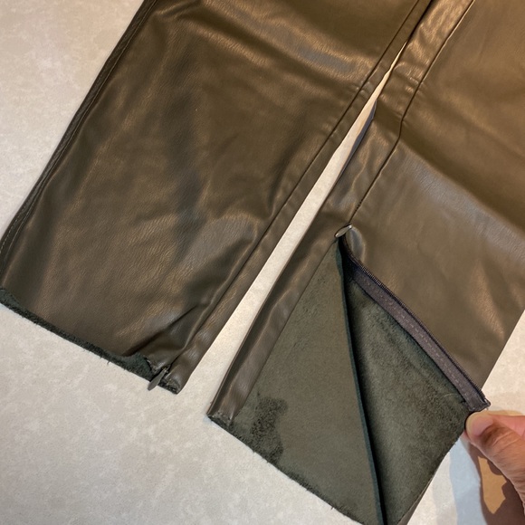 New Zara Forest Green Faux Leather Skinny Legging Pants Size L Wtags green⭐️⭐️⭐️ - Picture 13 of 17